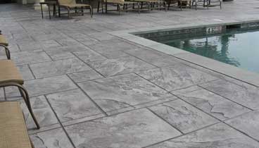 stamped concrete pool deck