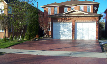 stained concrete driveway