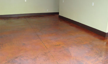 stained concrete garage floor