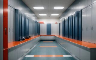 This image shows a locker room