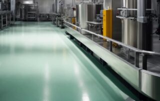 This image shows a food processing plant with epoxy floor.